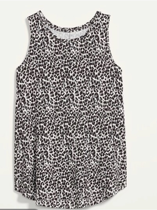 Old Navy Luxe Black & White Leopard Print Tank